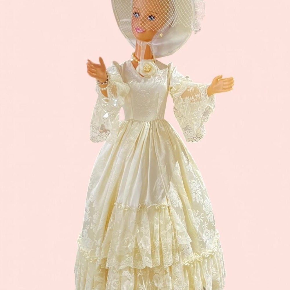 Barbie doll my size with Cream princess dress